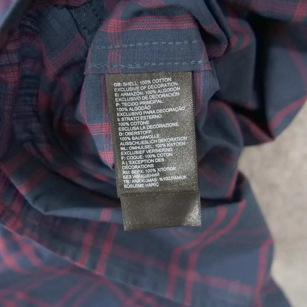 The North Face Shirt Mens Extra Large Blue Red Button Up Plaid Short Sleeve